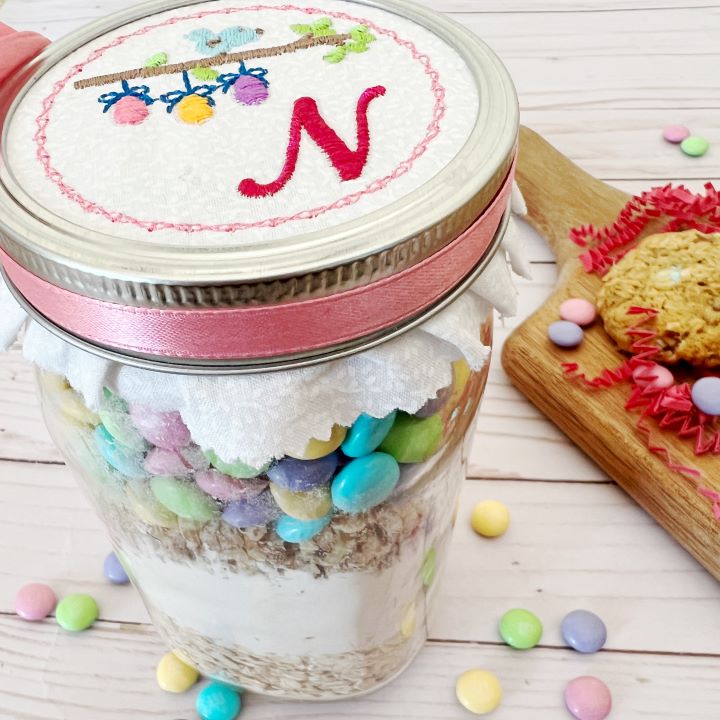 Layered cookie mix in a jar